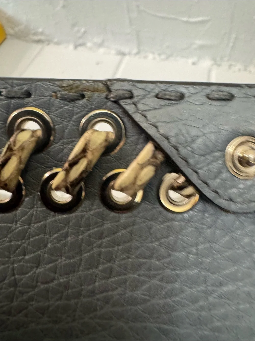 Fendi Gray-Blue Leather Selleria Wallet Full Set